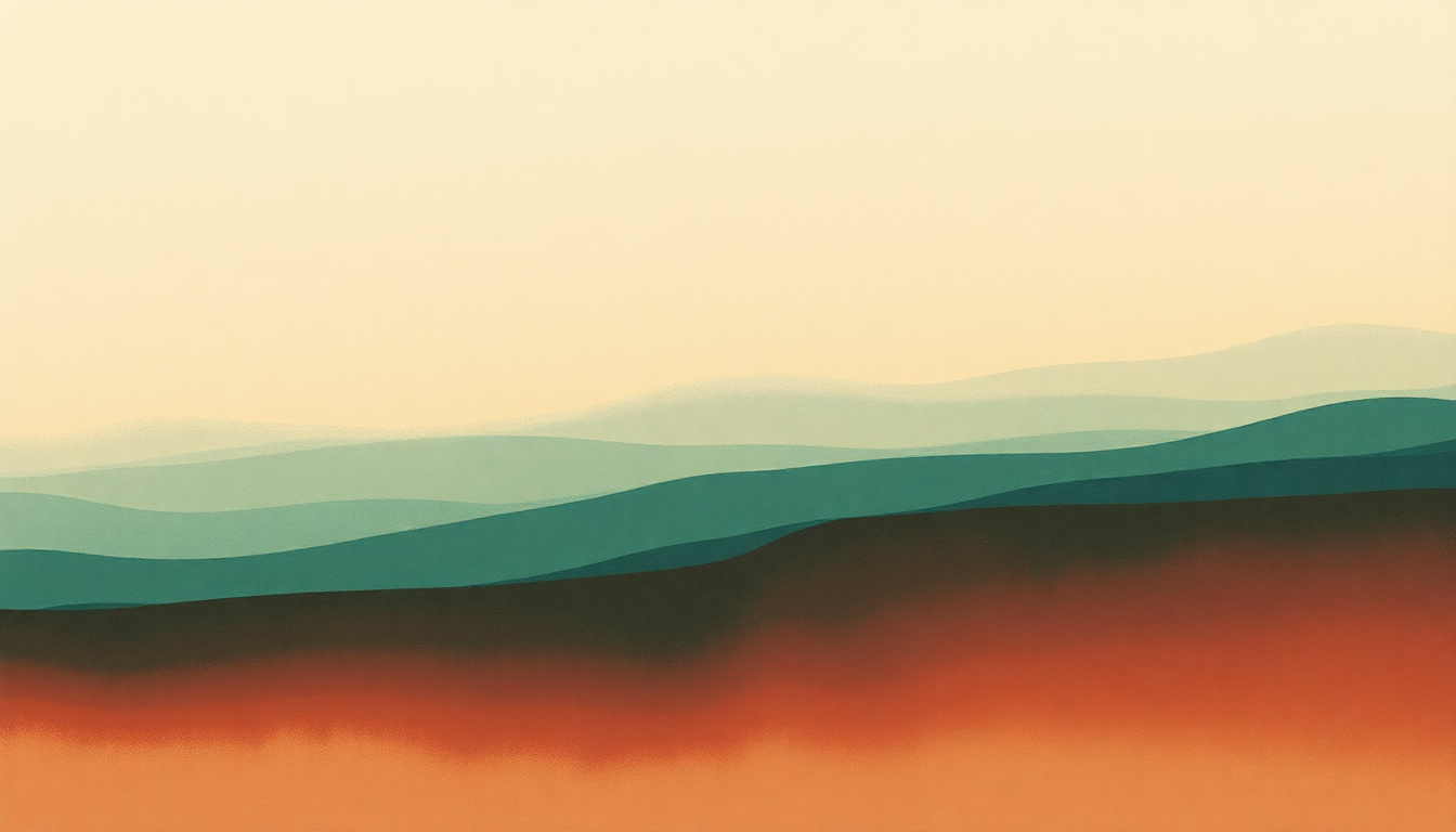Fan-driven abstract illustration evoking the emotional arc of February by Mineral