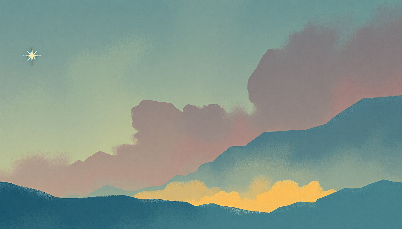 Fan-driven abstract illustration evoking the emotional arc of February Stars by Foo Fighters