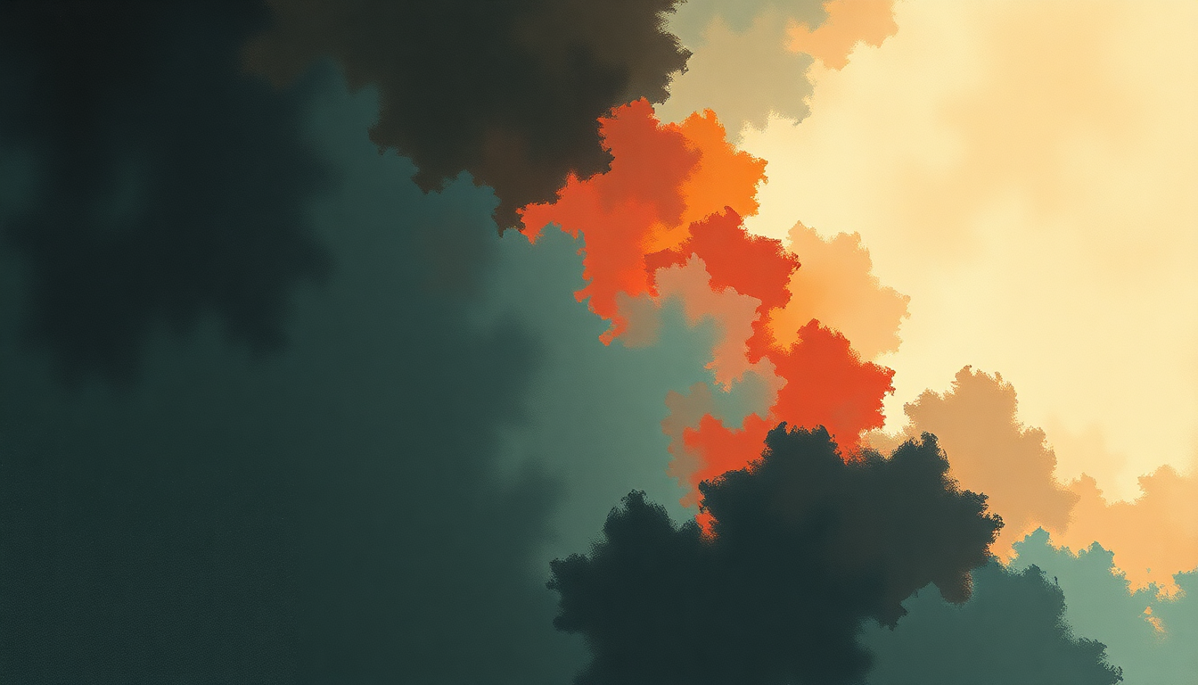 Fan-driven abstract illustration evoking the emotional arc of FE!N by Travis Scott