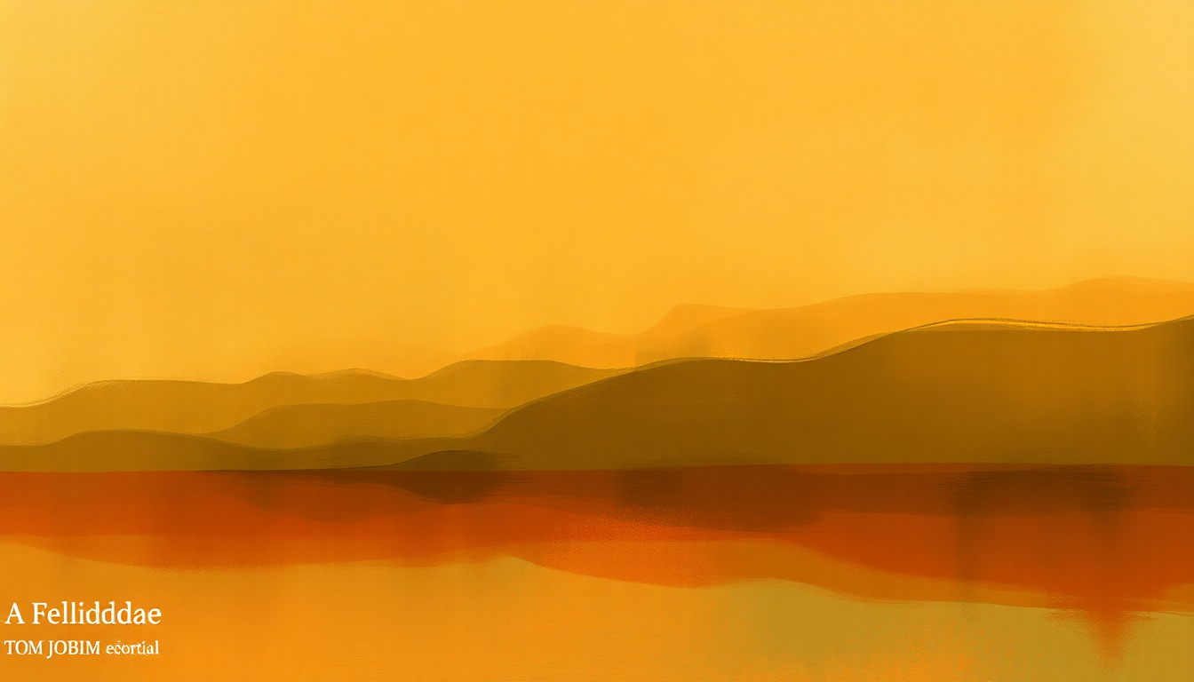 Fan-driven abstract illustration evoking the emotional arc of A Felicidade by Tom Jobim