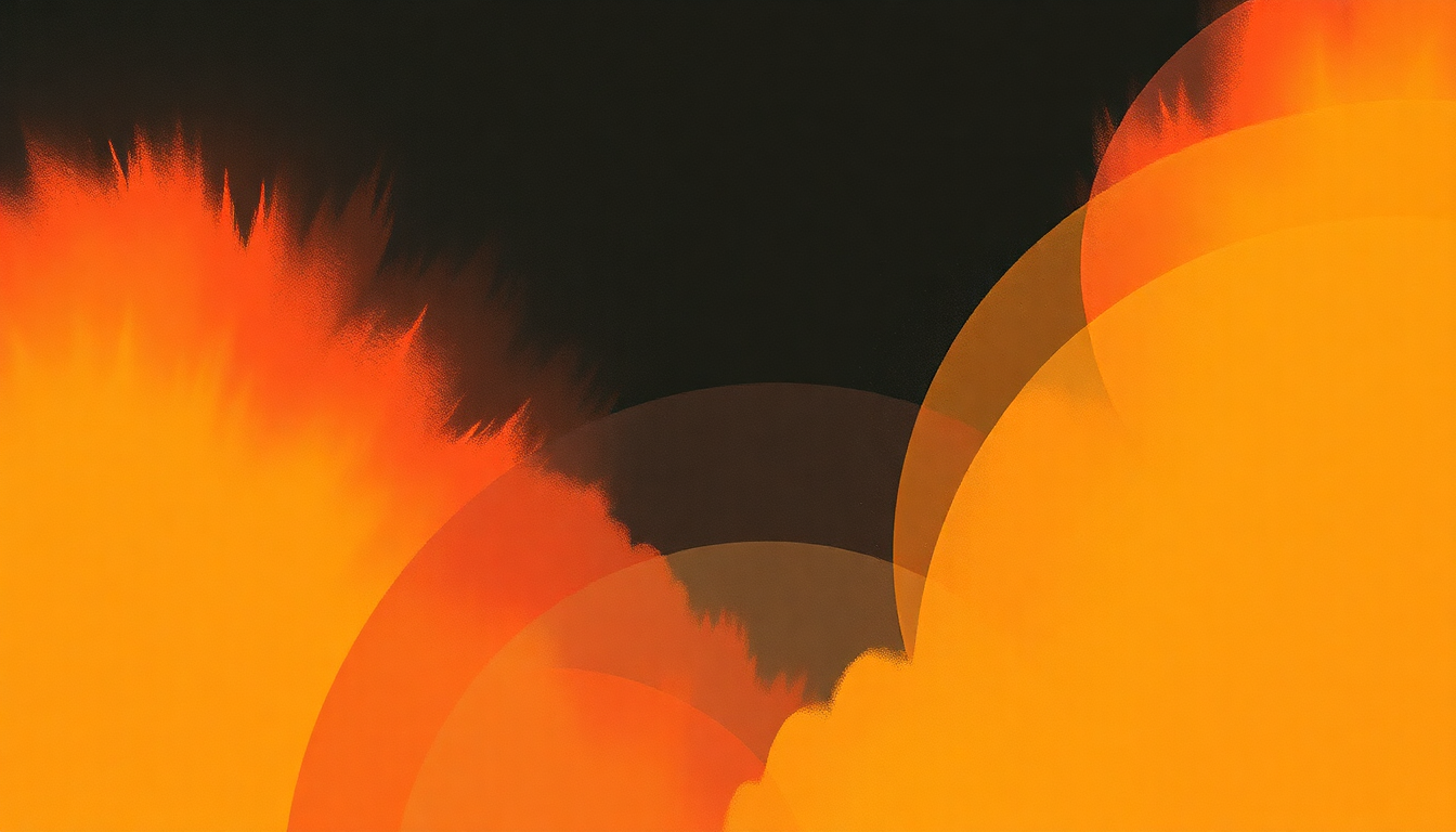 Fan-driven abstract illustration evoking the emotional arc of Fire by Ohio Players