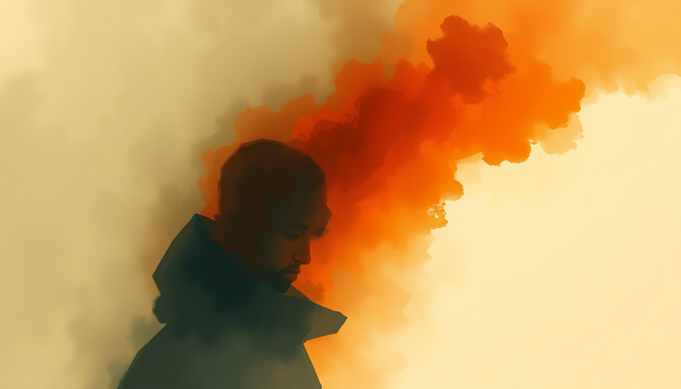 Fan-driven abstract illustration evoking the emotional arc of Fireman by Lil Wayne