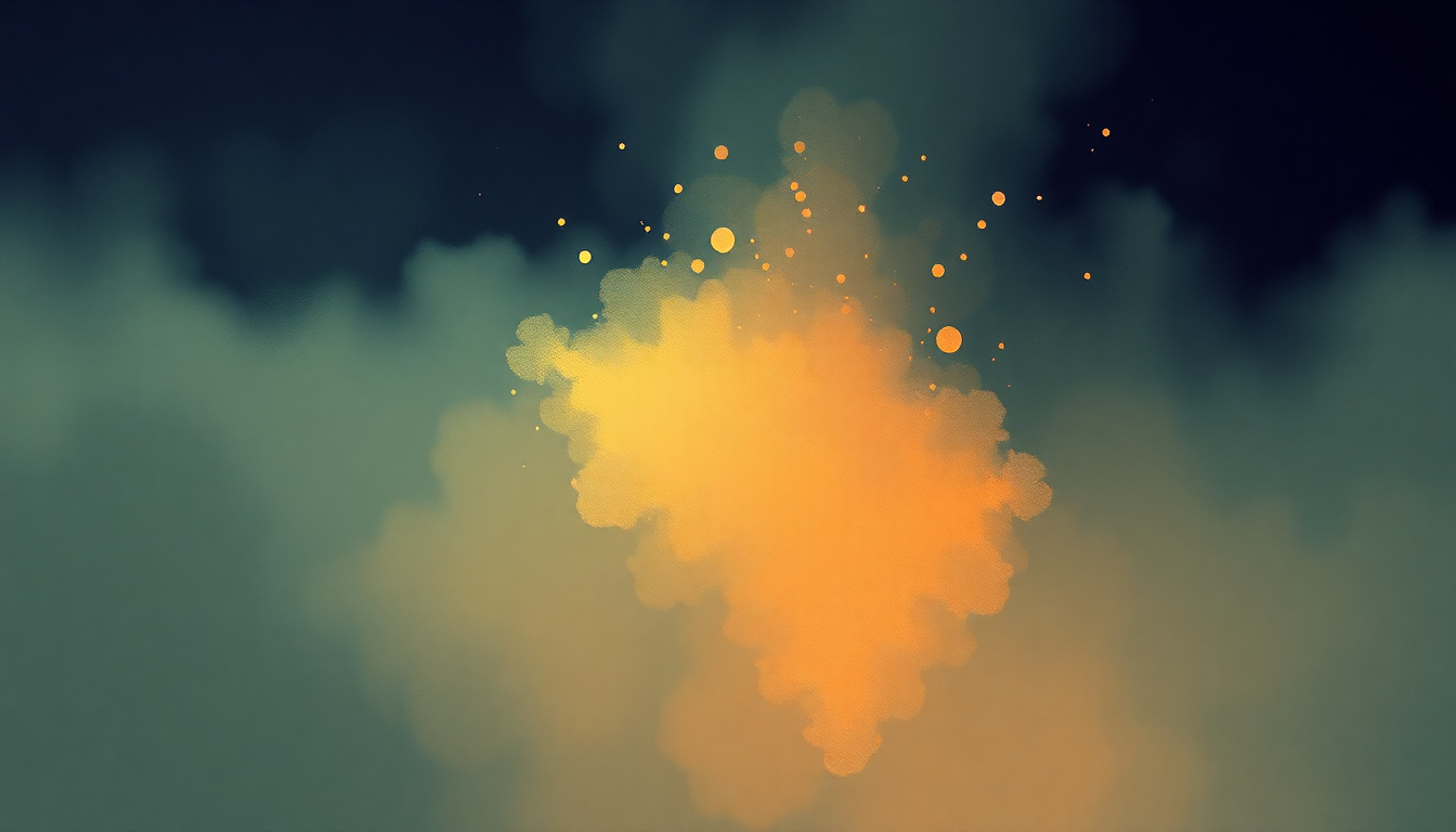 Fan-driven abstract illustration evoking the emotional arc of Fireworks by Animal Collective