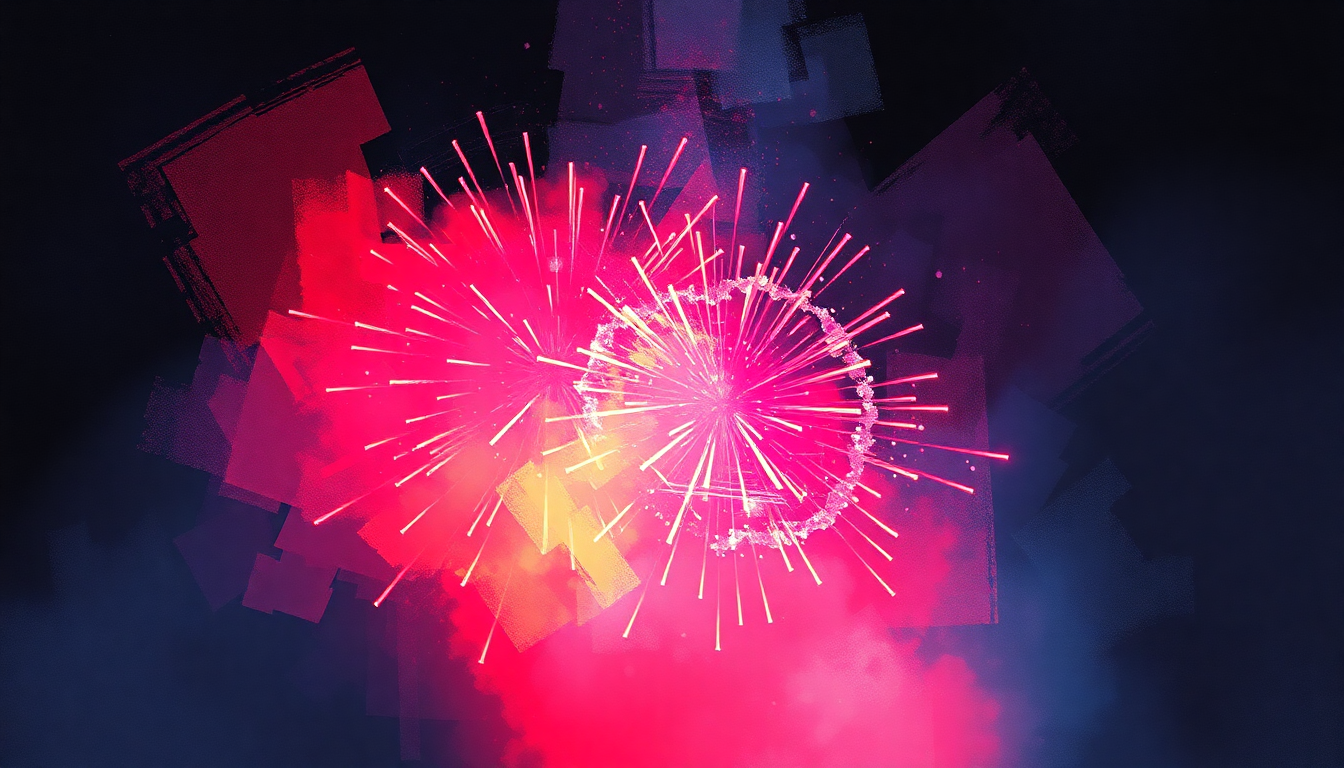 Fan-driven abstract illustration evoking the emotional arc of Fireworks by Siouxsie and the Banshees