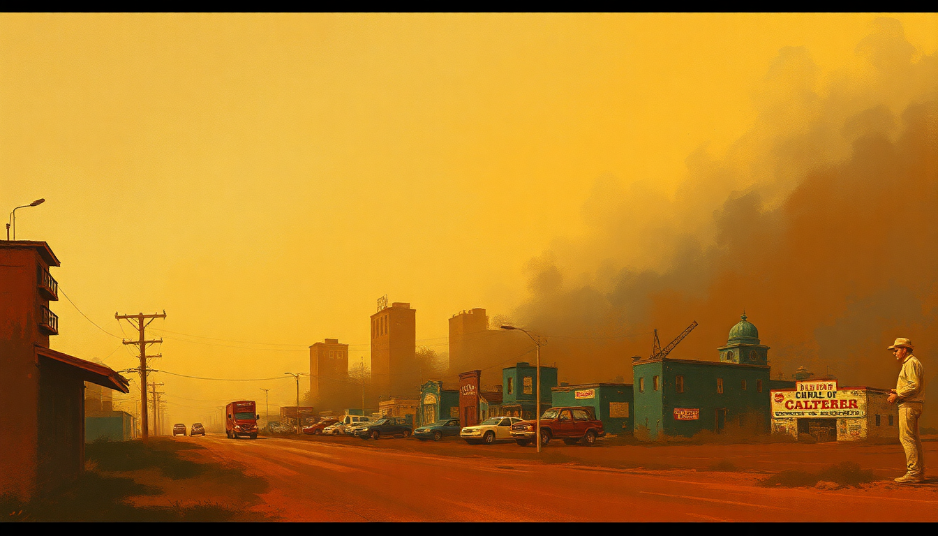 Fan-driven abstract illustration evoking the emotional arc of Fist City by Loretta Lynn