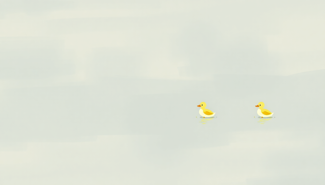 Fan-driven abstract illustration evoking the emotional arc of Five Little Ducks by Traditional