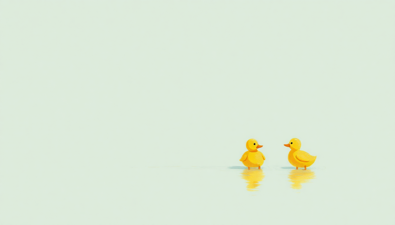 Fan-driven abstract illustration evoking the emotional arc of Five Little Ducks by Wonder Kids