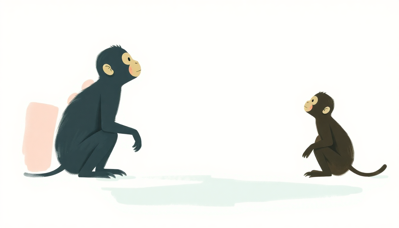 Fan-driven abstract illustration evoking the emotional arc of Five Little Monkeys by Cedarmont Kids