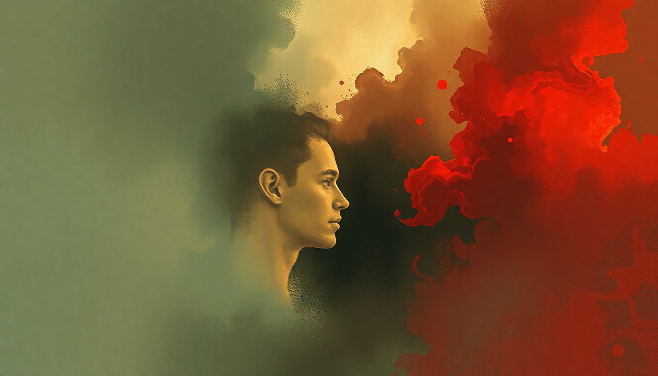 Fan-driven abstract illustration evoking the emotional arc of Five Magics by Megadeth