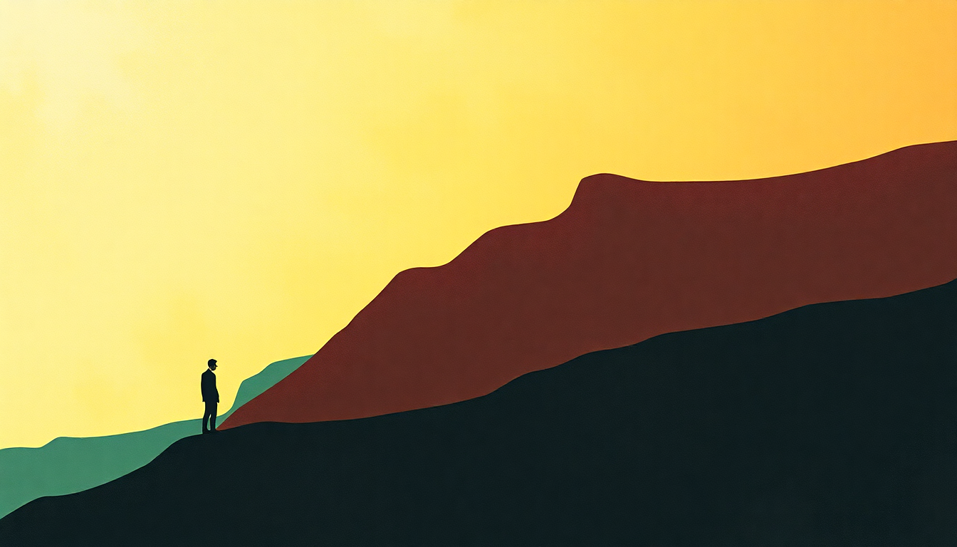 Fan-driven abstract illustration evoking the emotional arc of Five Man Army by Massive Attack