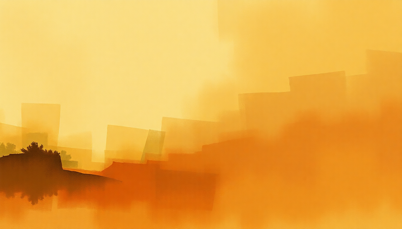 Fan-driven abstract illustration evoking the emotional arc of Flamenco Sketches by Miles Davis