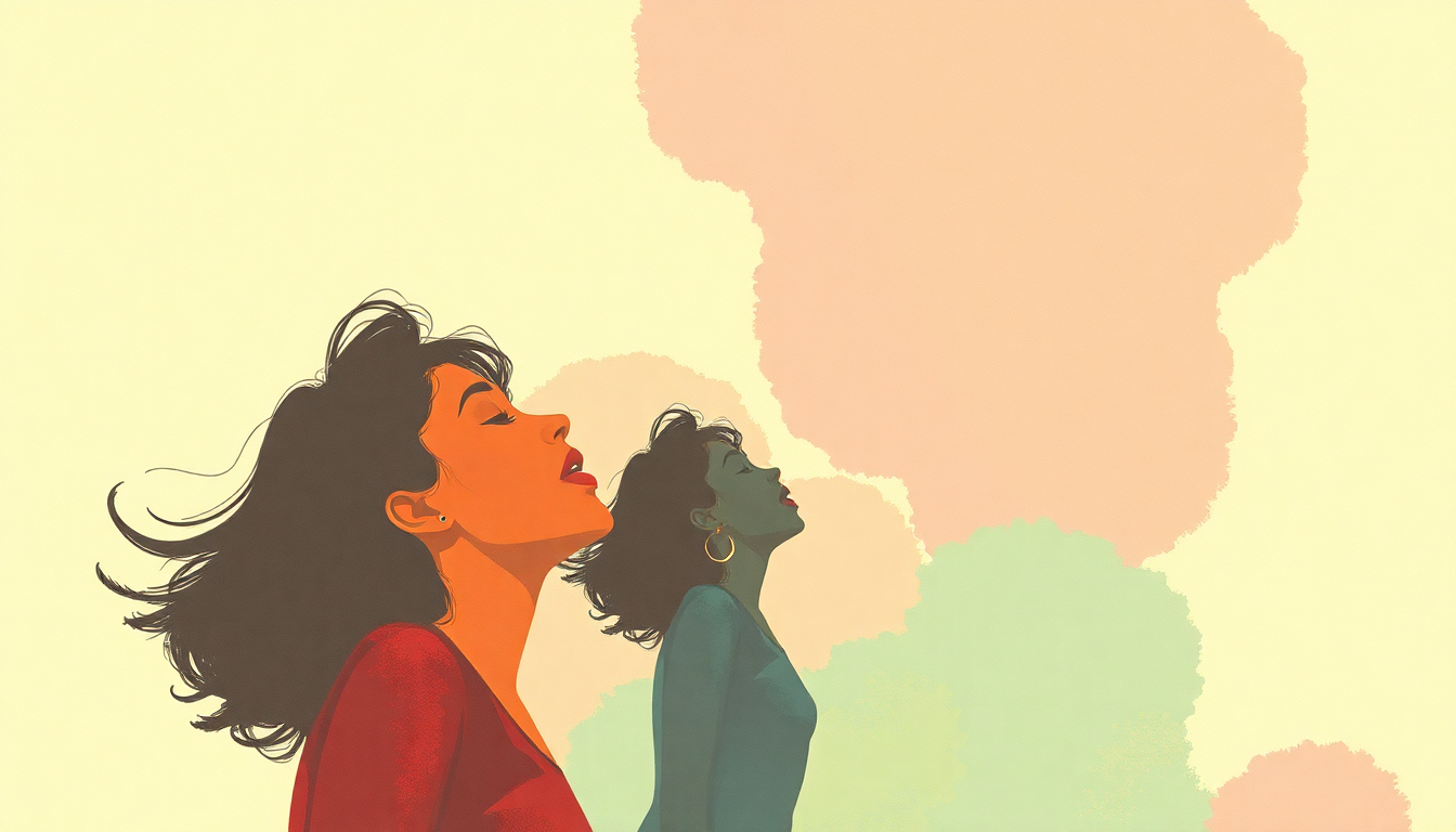 Fan-driven abstract illustration evoking the emotional arc of Floy Joy by The Supremes