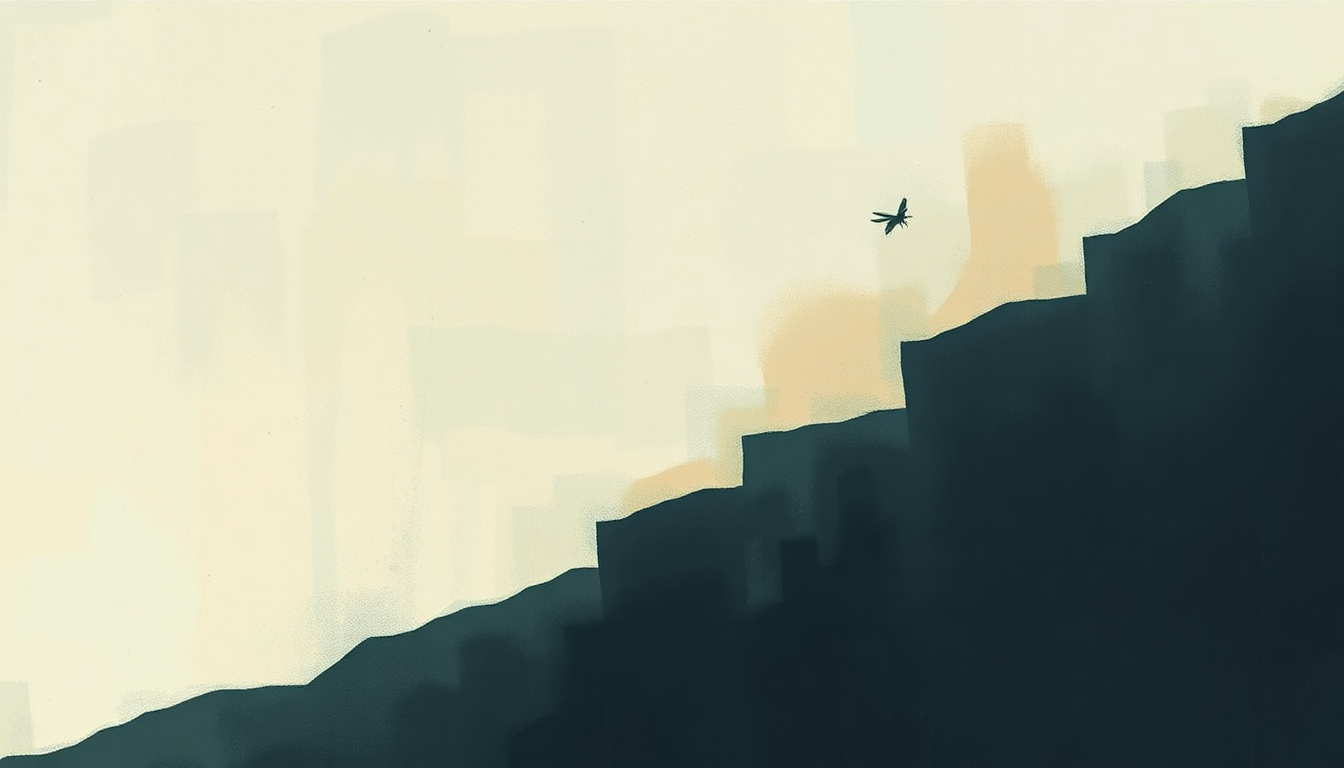 Fan-driven abstract illustration evoking the emotional arc of Fly on the Wall by Miley Cyrus