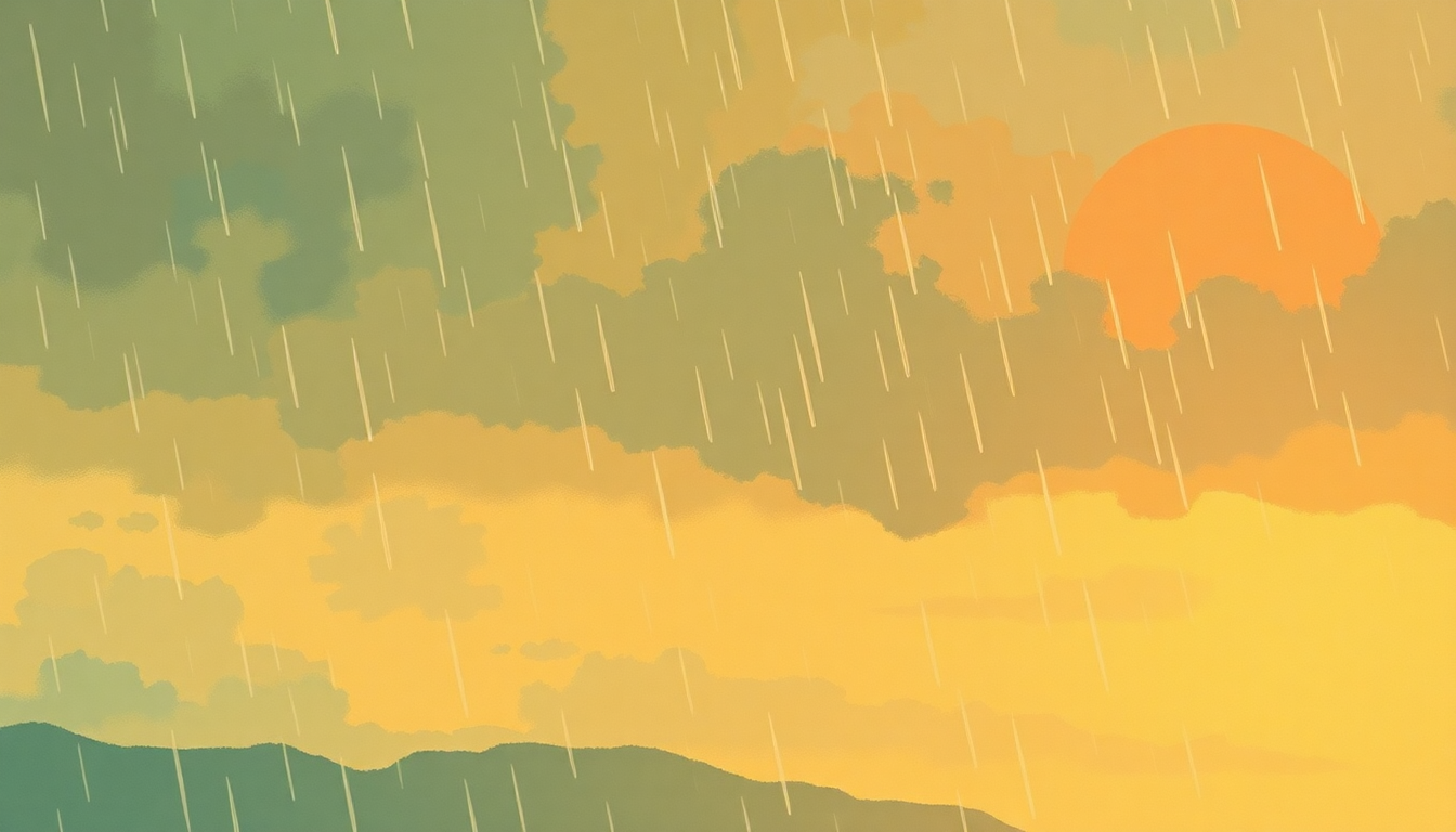Fan-driven abstract illustration evoking the emotional arc of Fool in the Rain by Led Zeppelin