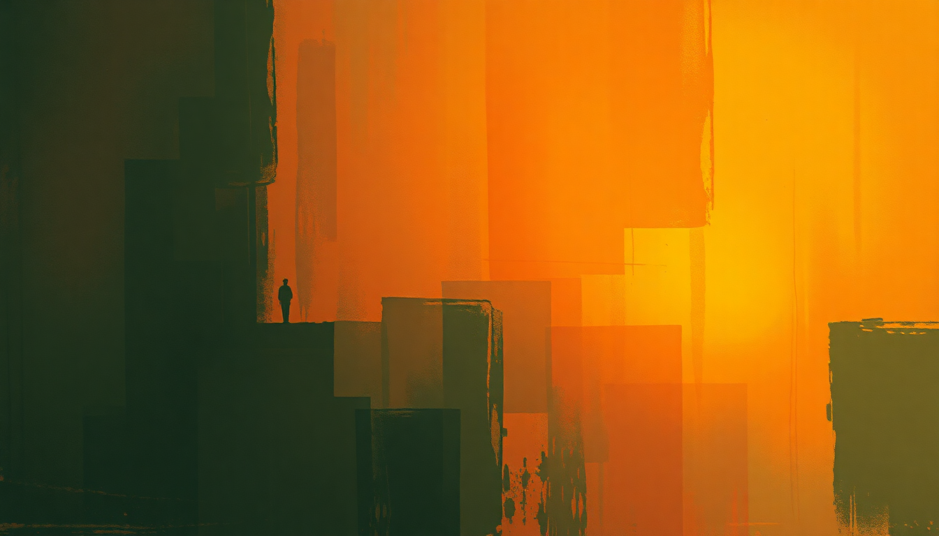 Fan-driven abstract illustration evoking the emotional arc of For a Few Dollars More by Ennio Morricone