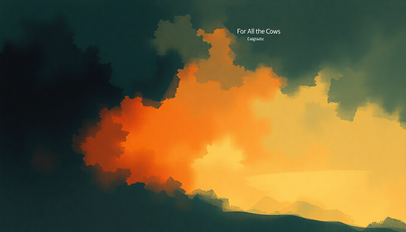Fan-driven abstract illustration evoking the emotional arc of For All the Cows by Foo Fighters
