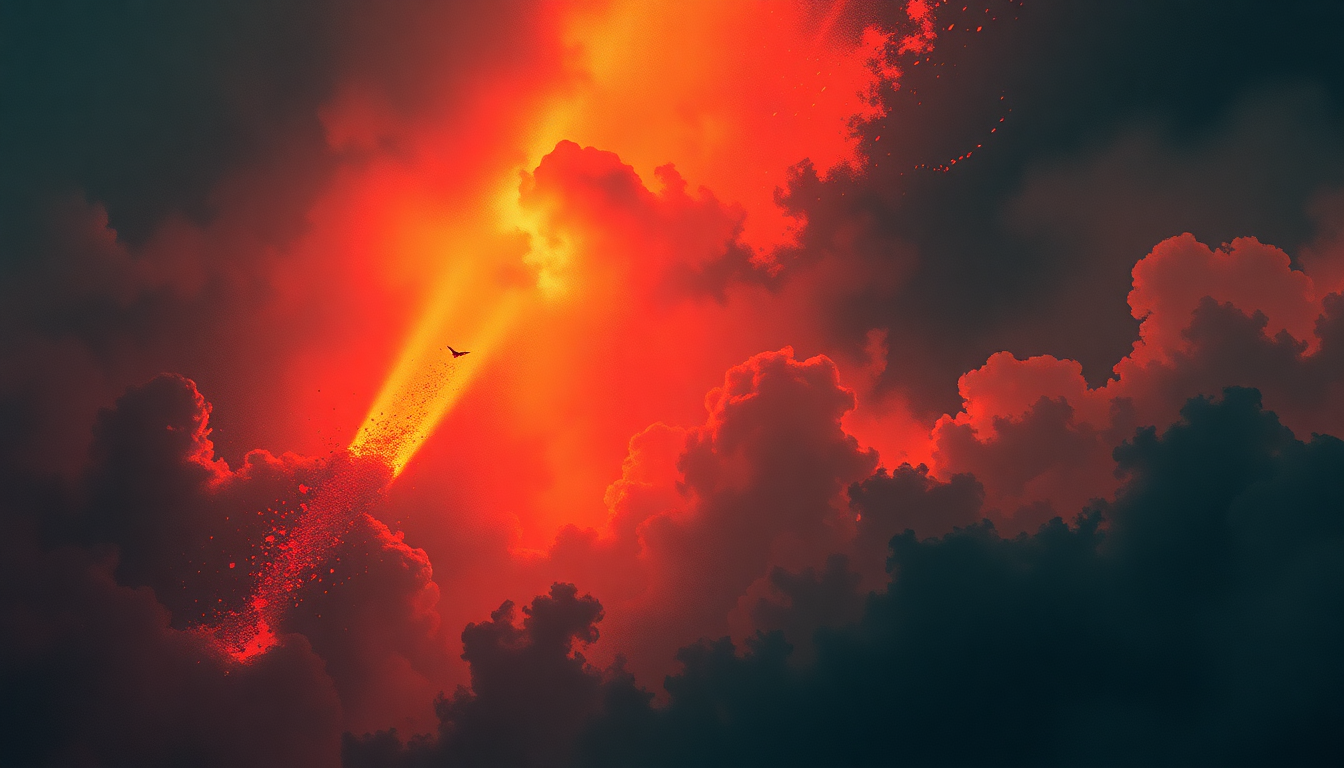 Fan-driven abstract illustration evoking the emotional arc of For Whom the Bell Tolls by Metallica