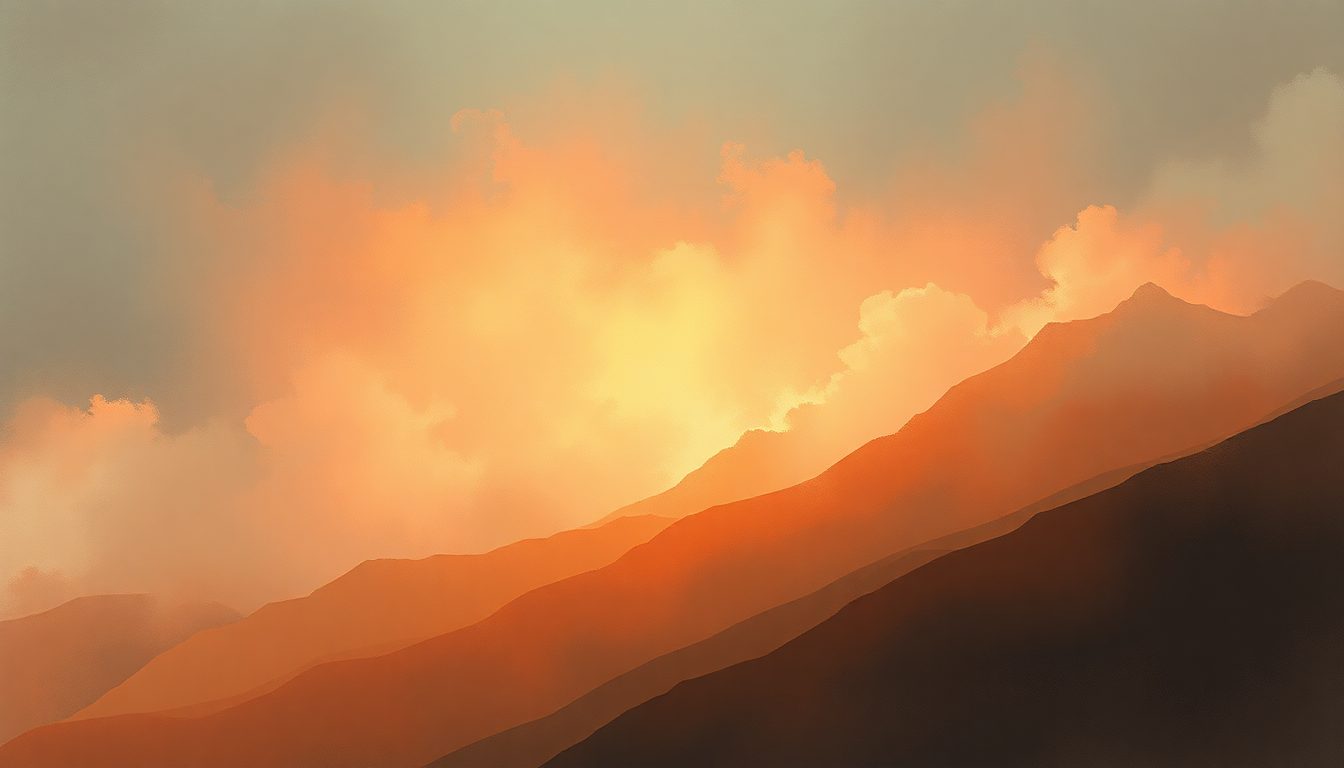 Fan-driven abstract illustration evoking the emotional arc of Forth Eorlingas by Howard Shore