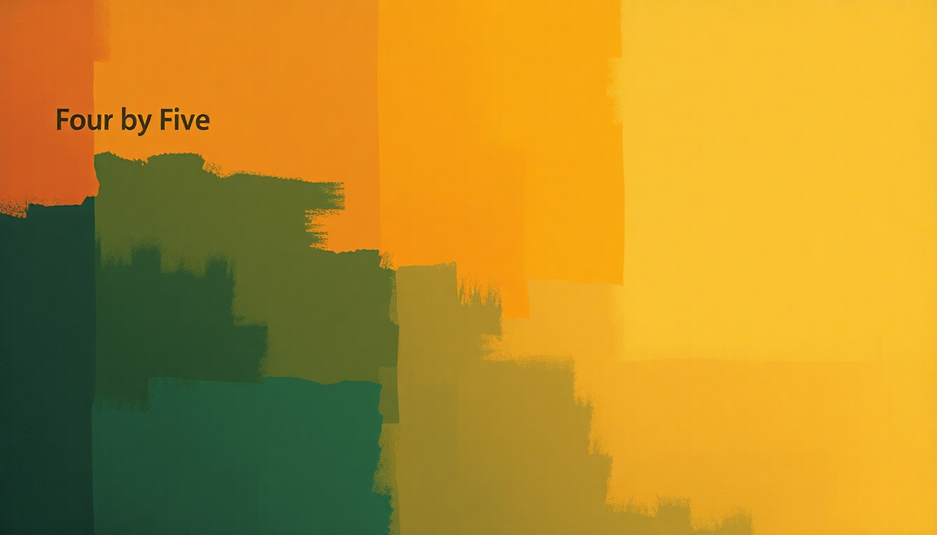 Fan-driven abstract illustration evoking the emotional arc of Four by Five by McCoy Tyner