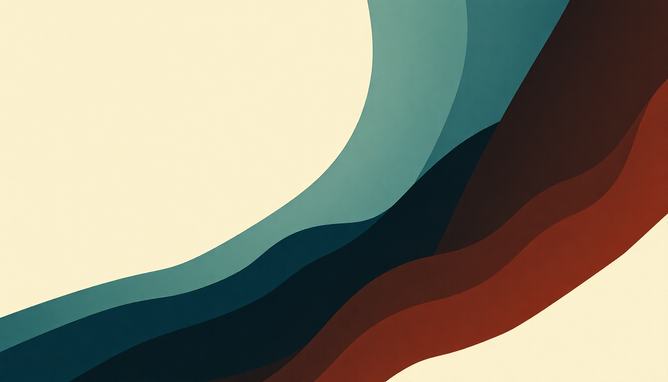 Fan-driven abstract illustration evoking the emotional arc of Four Hands by Nils Frahm