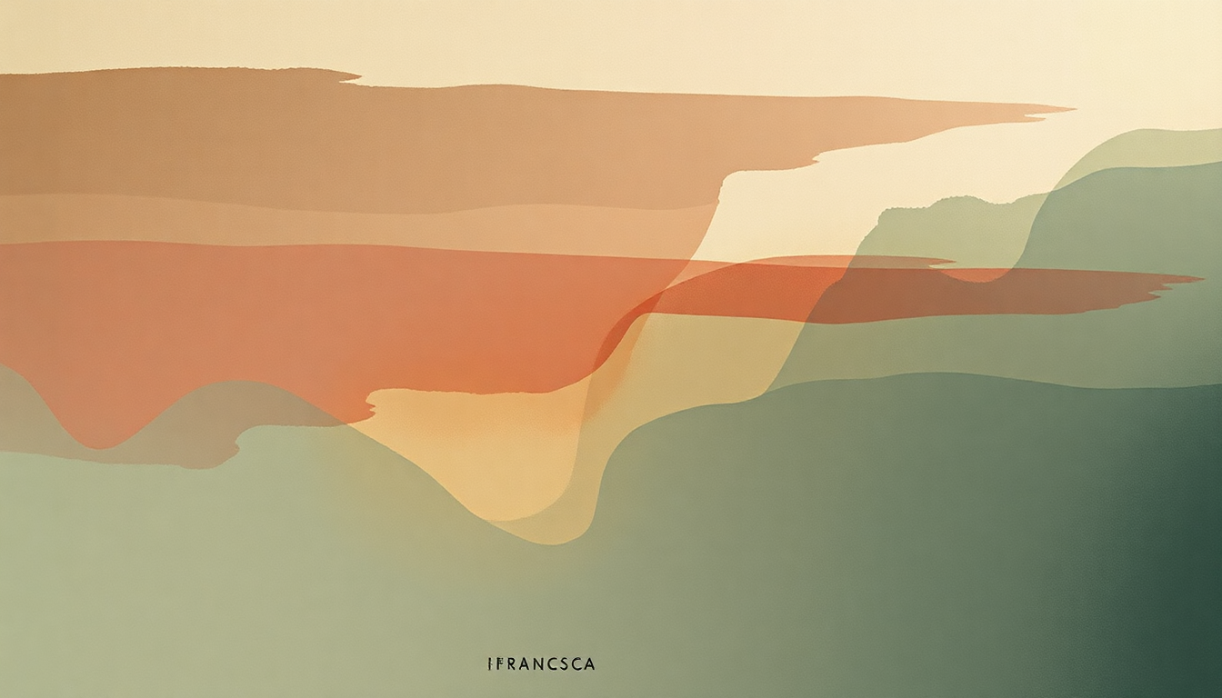 Fan-driven abstract illustration evoking the emotional arc of Francesca by Hozier
