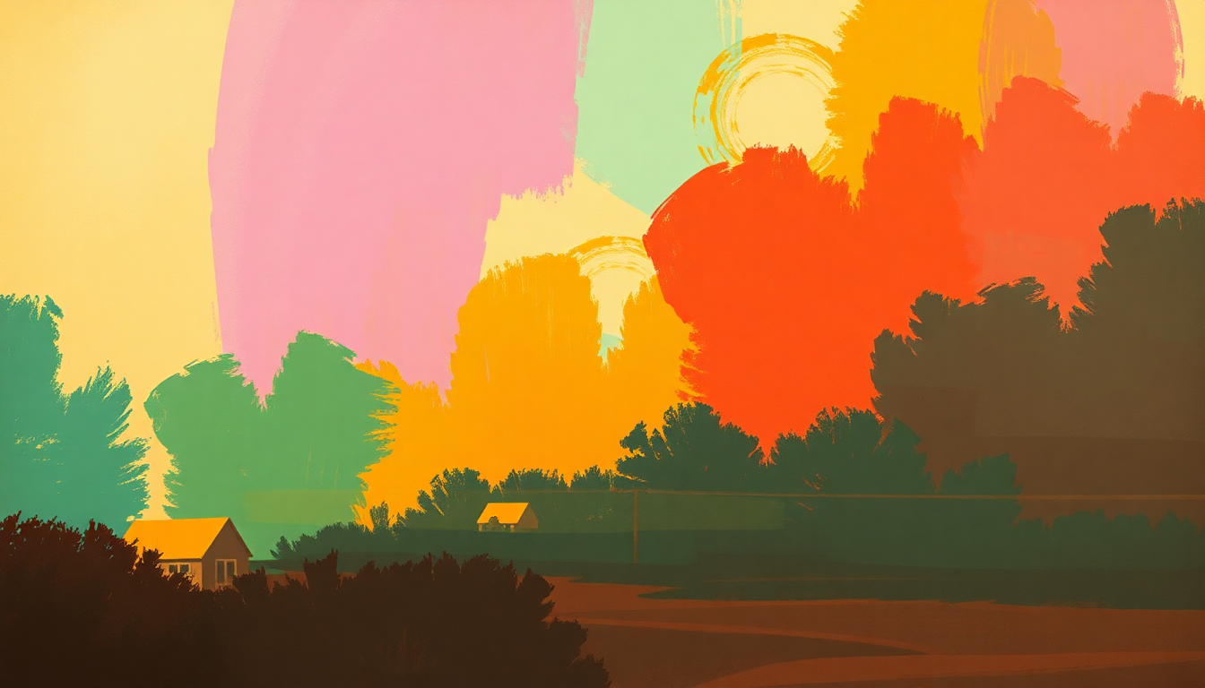 Fan-driven abstract illustration evoking the emotional arc of Fried Pies by Wes Montgomery