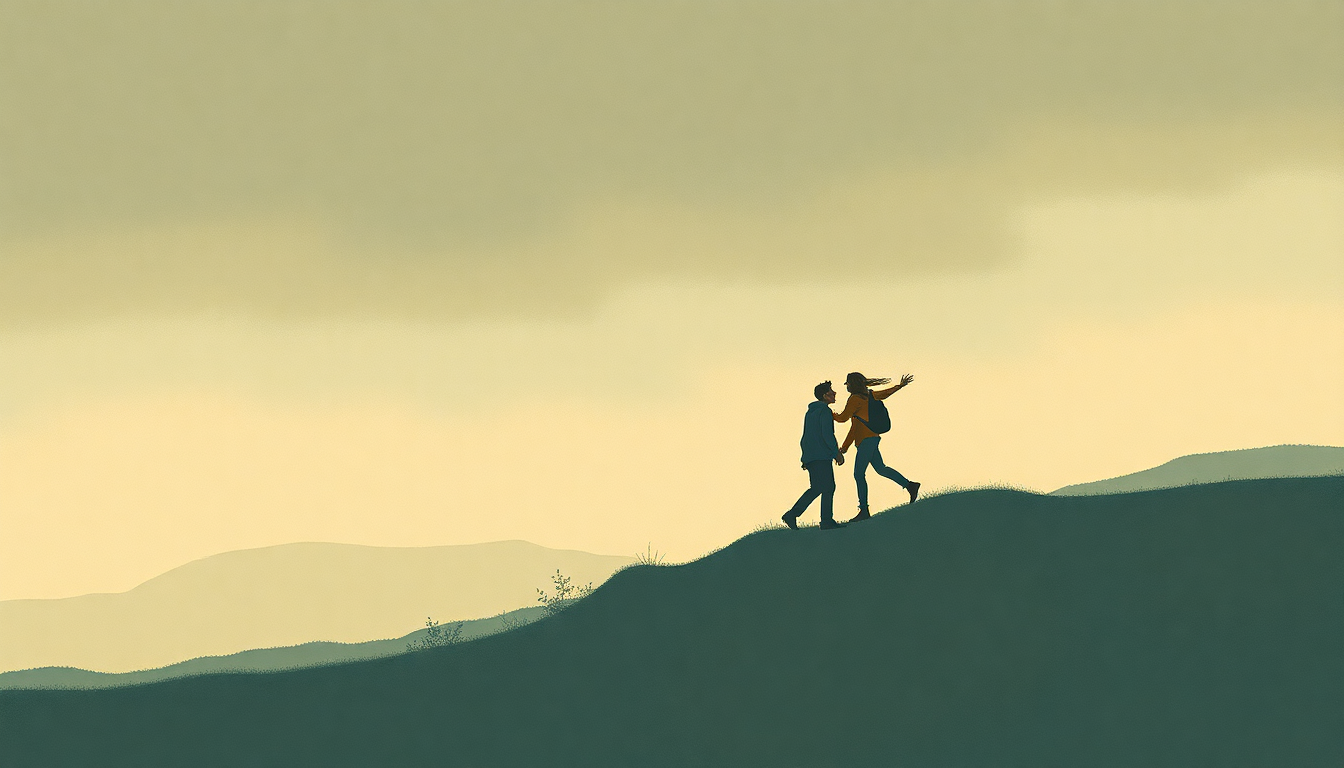 Fan-driven abstract illustration evoking the emotional arc of Friends in Low Places by Garth Brooks