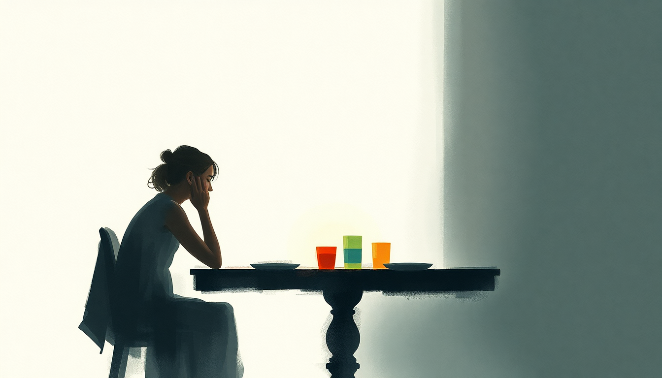 Fan-driven abstract illustration evoking the emotional arc of From the Dining Table by Harry Styles