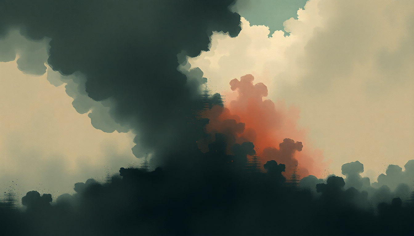 Fan-driven abstract illustration evoking the emotional arc of From the Kettle onto the Coil by Deafheaven