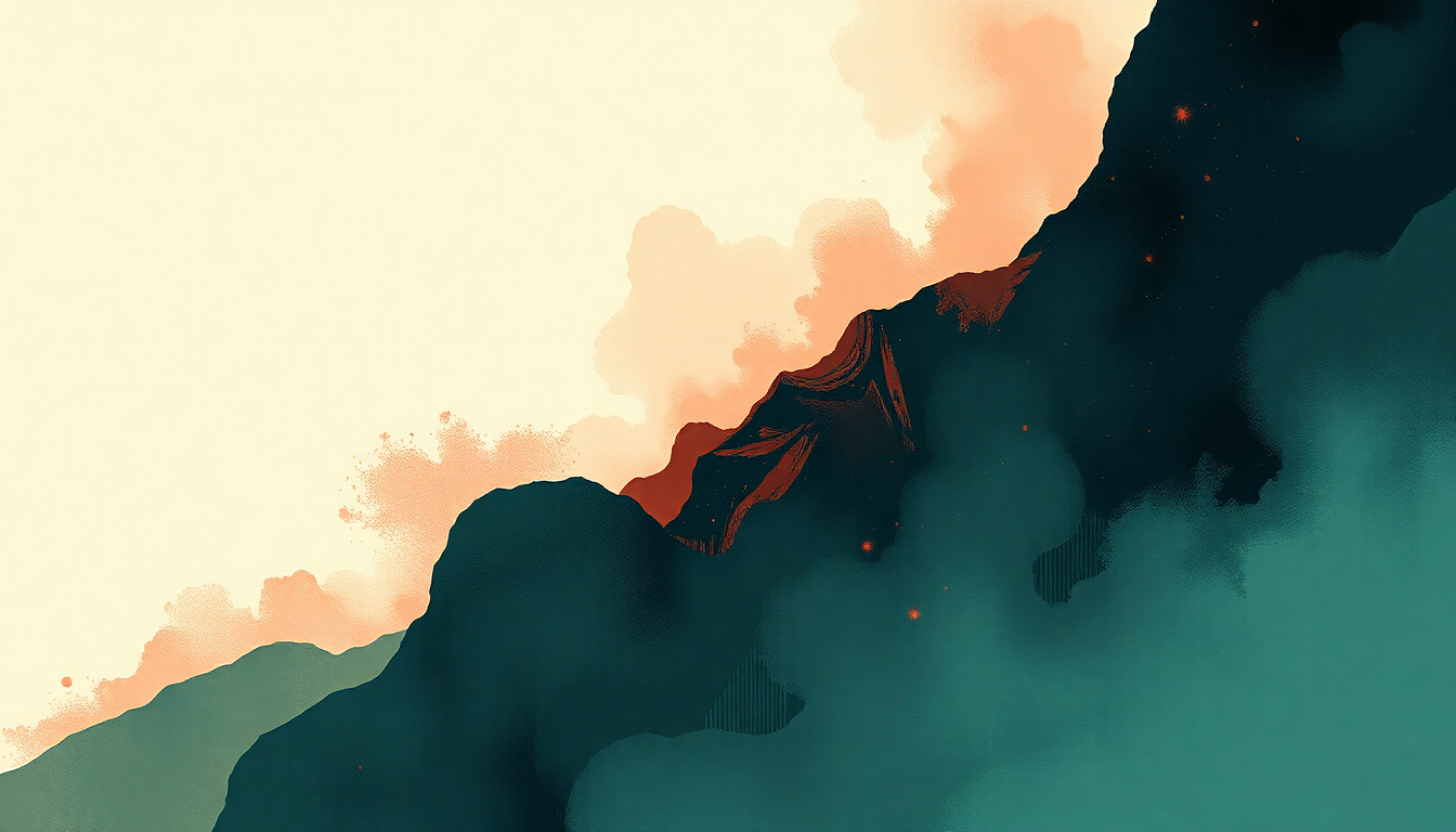Fan-driven abstract illustration evoking the emotional arc of From the Ritz to the Rubble by Arctic Monkeys