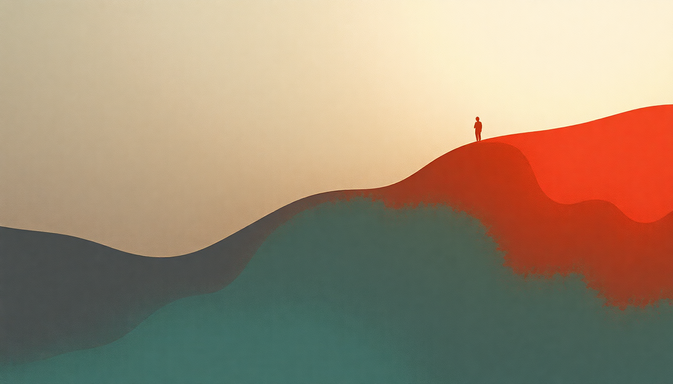 Fan-driven abstract illustration evoking the emotional arc of From Time to Time by Ride