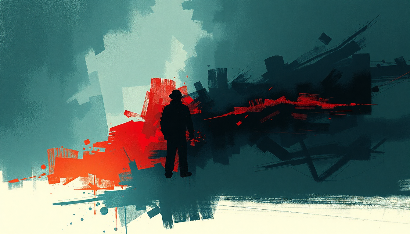 Fan-driven abstract illustration evoking the emotional arc of Fuck tha Police by Ice Cube