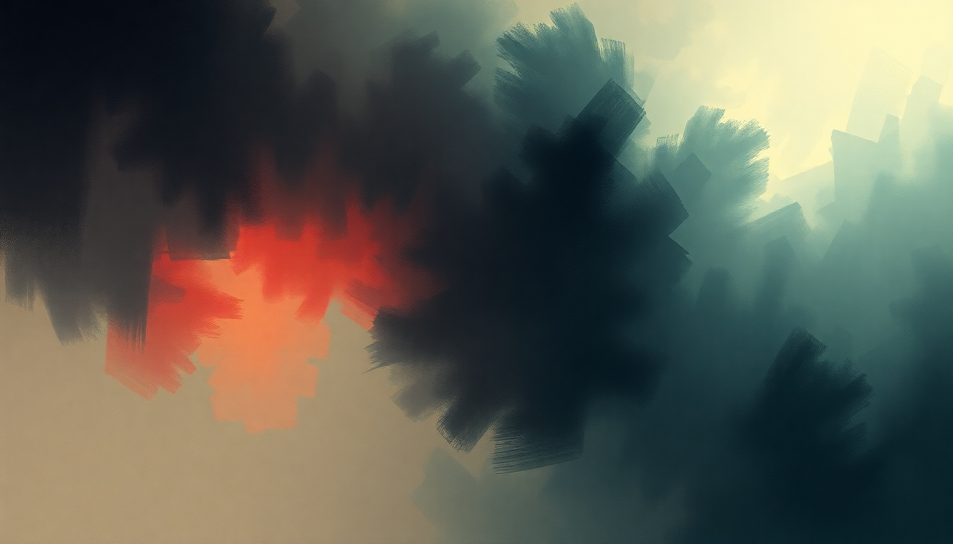 Fan-driven abstract illustration evoking the emotional arc of Ful Stop by Radiohead