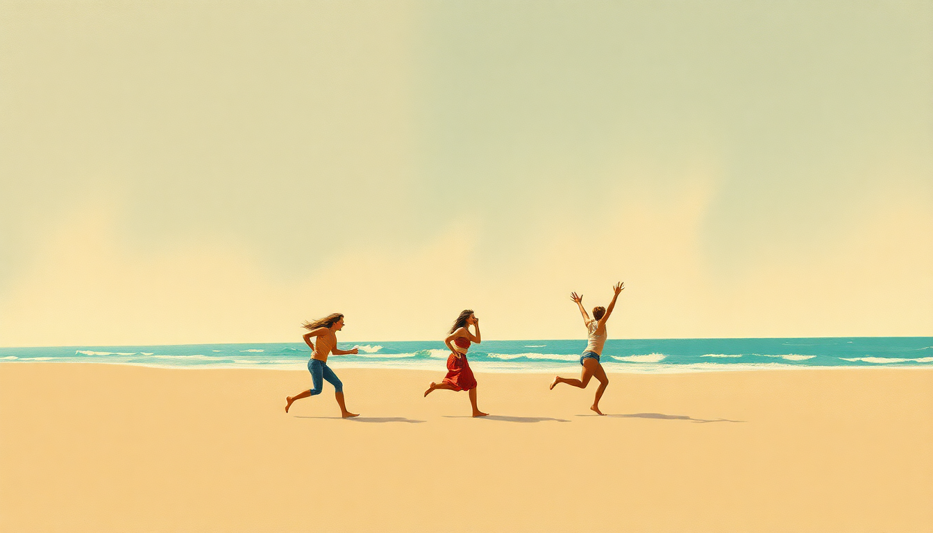 Fan-driven abstract illustration evoking the emotional arc of Fun, Fun, Fun by The Beach Boys