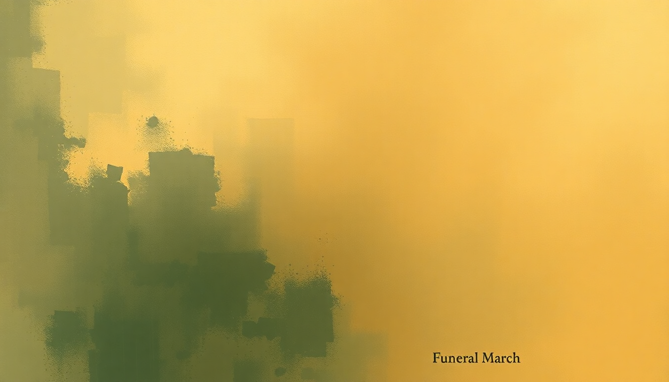 Fan-driven abstract illustration evoking the emotional arc of Funeral March by Frédéric Chopin