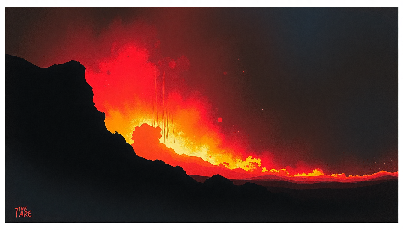Fan-driven abstract illustration evoking the emotional arc of Funeral Pyre by The Jam
