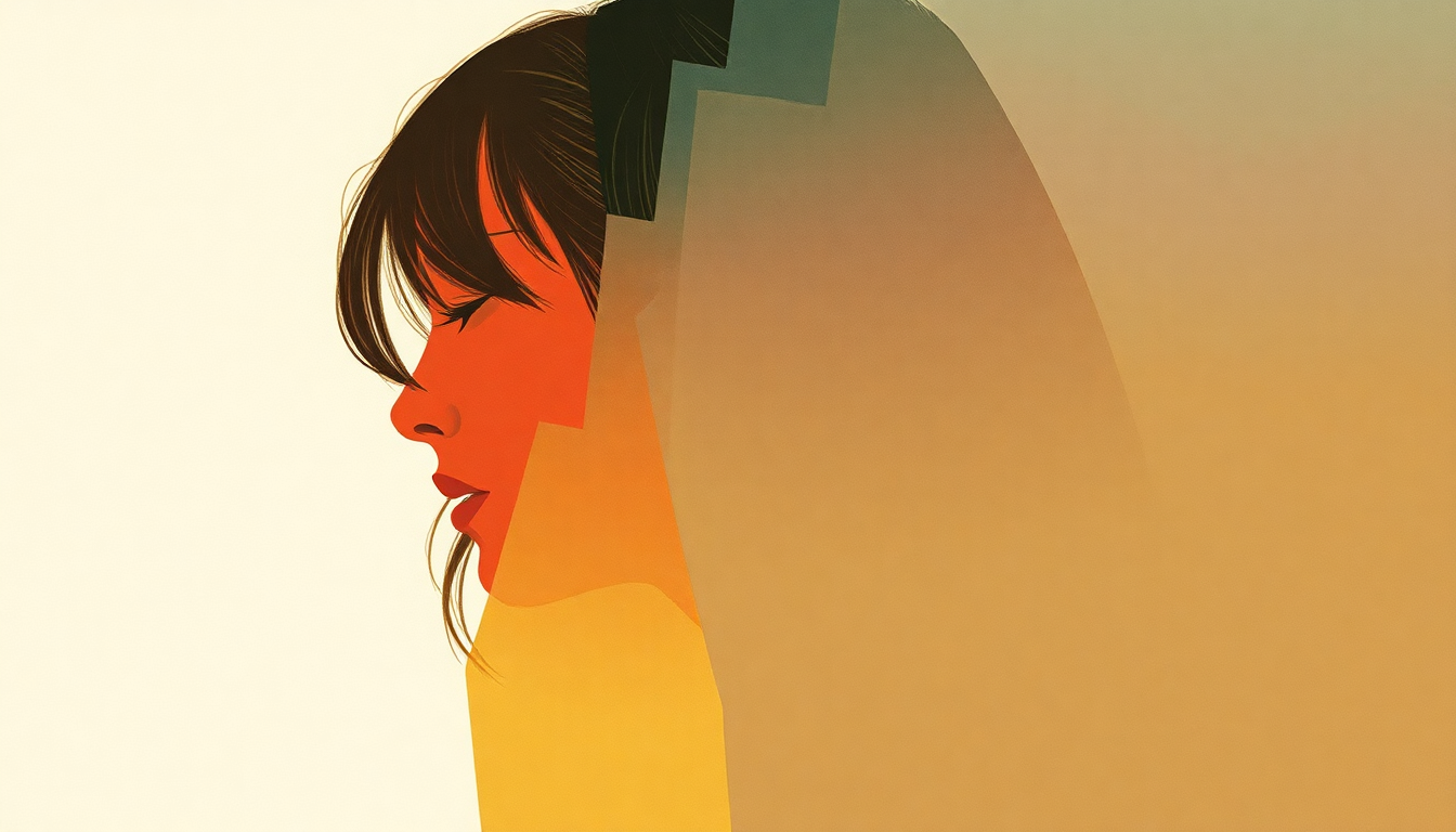 Fan-driven abstract illustration evoking the emotional arc of Funny Girl by Father John Misty