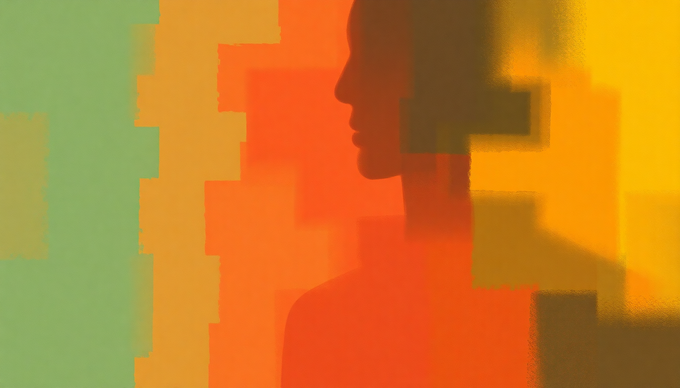 Fan-driven abstract illustration evoking the emotional arc of Future Shock by Curtis Mayfield