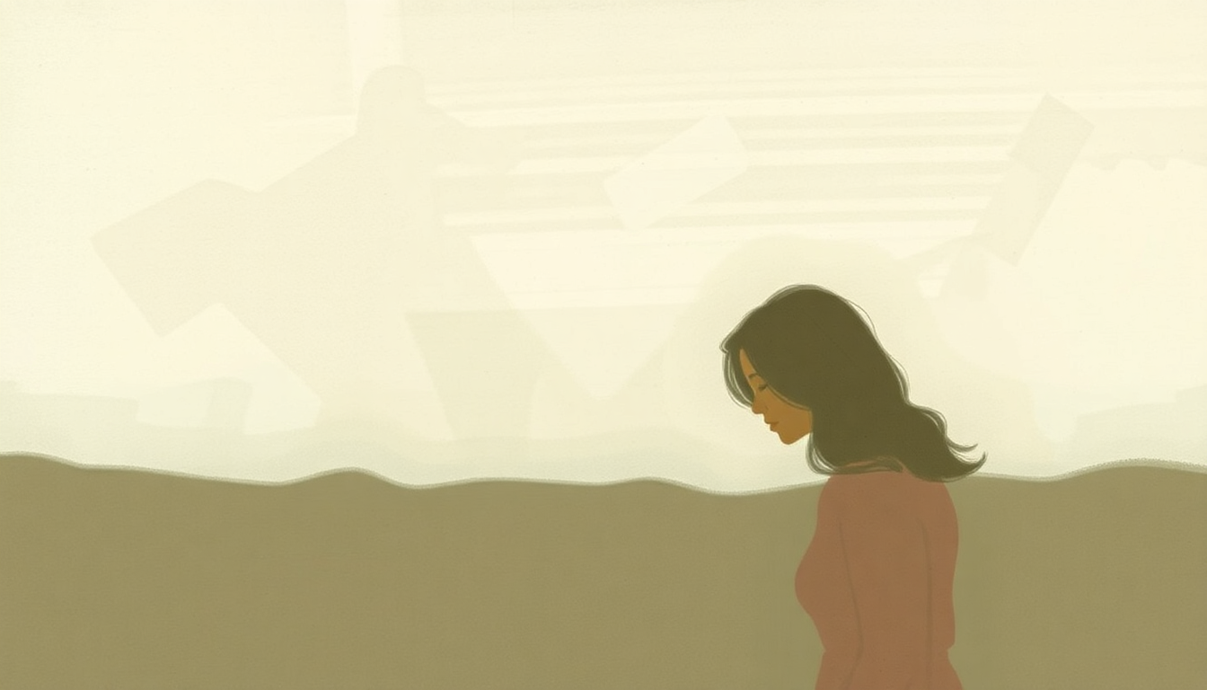 Fan-driven abstract illustration evoking the emotional arc of Gabriel and Me by Joan Baez