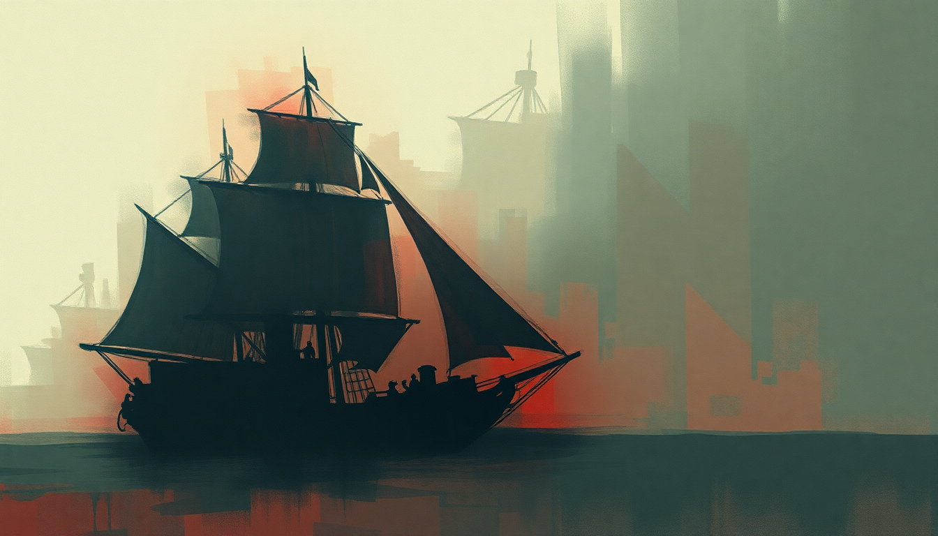 Fan-driven abstract illustration evoking the emotional arc of Galleon Ship by Nick Cave & The Bad Seeds