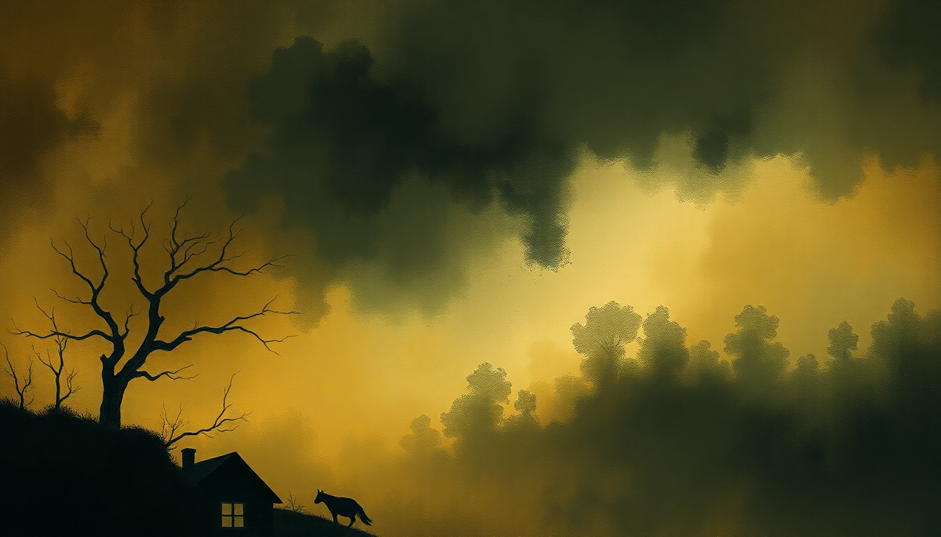 Fan-driven abstract illustration evoking the emotional arc of Gaspard de la nuit by Maurice Ravel