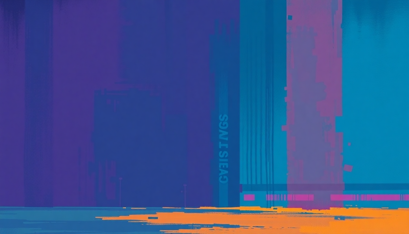 Fan-driven abstract illustration evoking the emotional arc of Gates of Steel by Devo