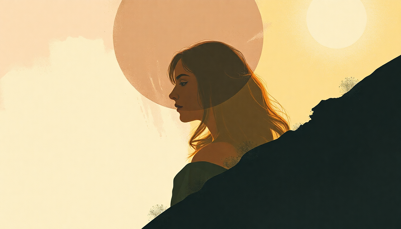 Fan-driven abstract illustration evoking the emotional arc of get him back! by Olivia Rodrigo