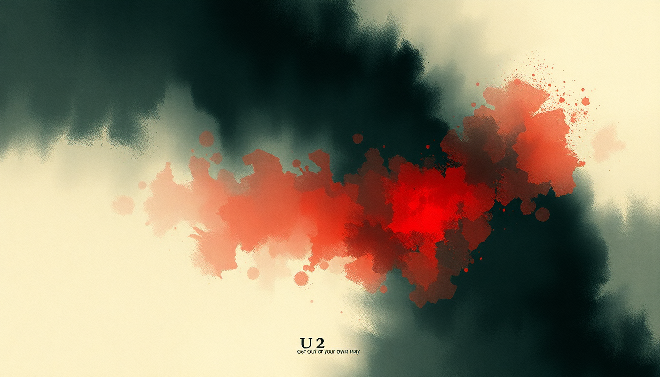 Fan-driven abstract illustration evoking the emotional arc of Get Out of Your Own Way by U2