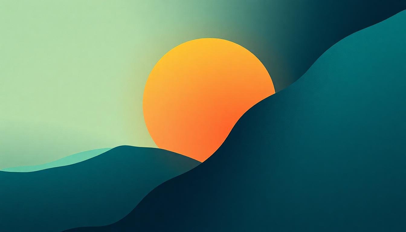 Fan-driven abstract illustration evoking the emotional arc of Getting There by Flying Lotus