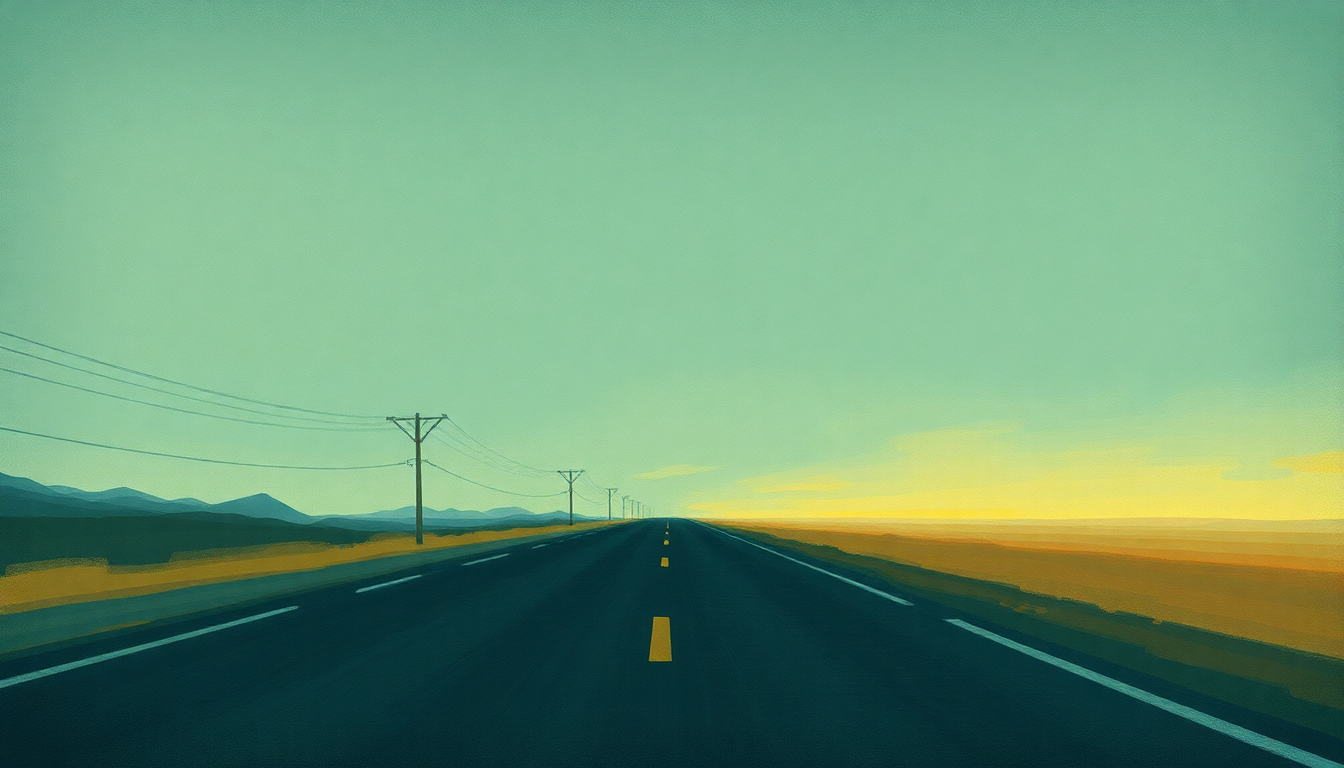 Fan-driven abstract illustration evoking the emotional arc of Ghost Highway by Mazzy Star