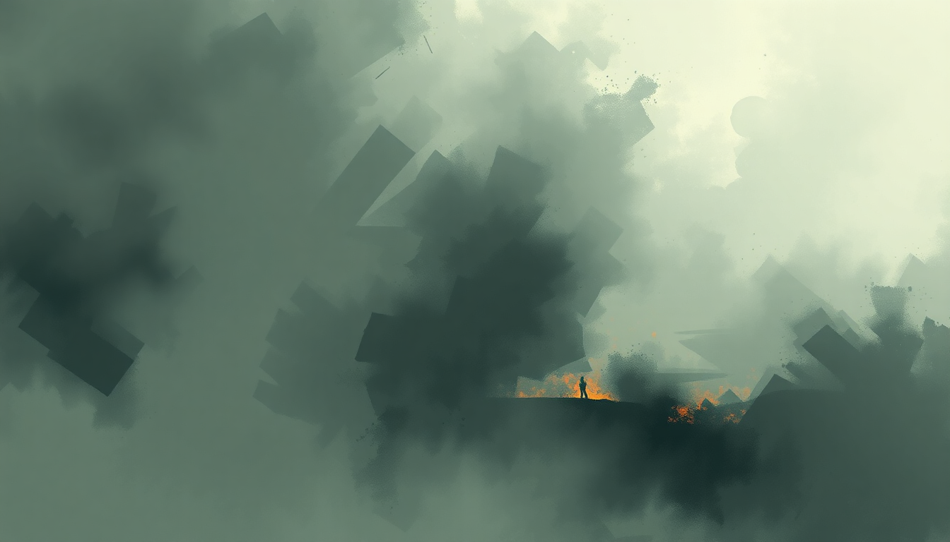 Fan-driven abstract illustration evoking the emotional arc of Ghost Town by Kanye West
