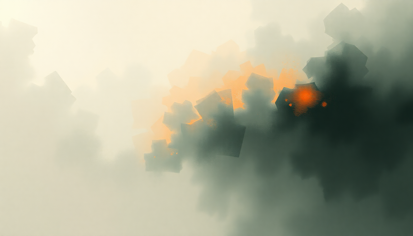 Fan-driven abstract illustration evoking the emotional arc of Ghosts 'n' Stuff by Deadmau5