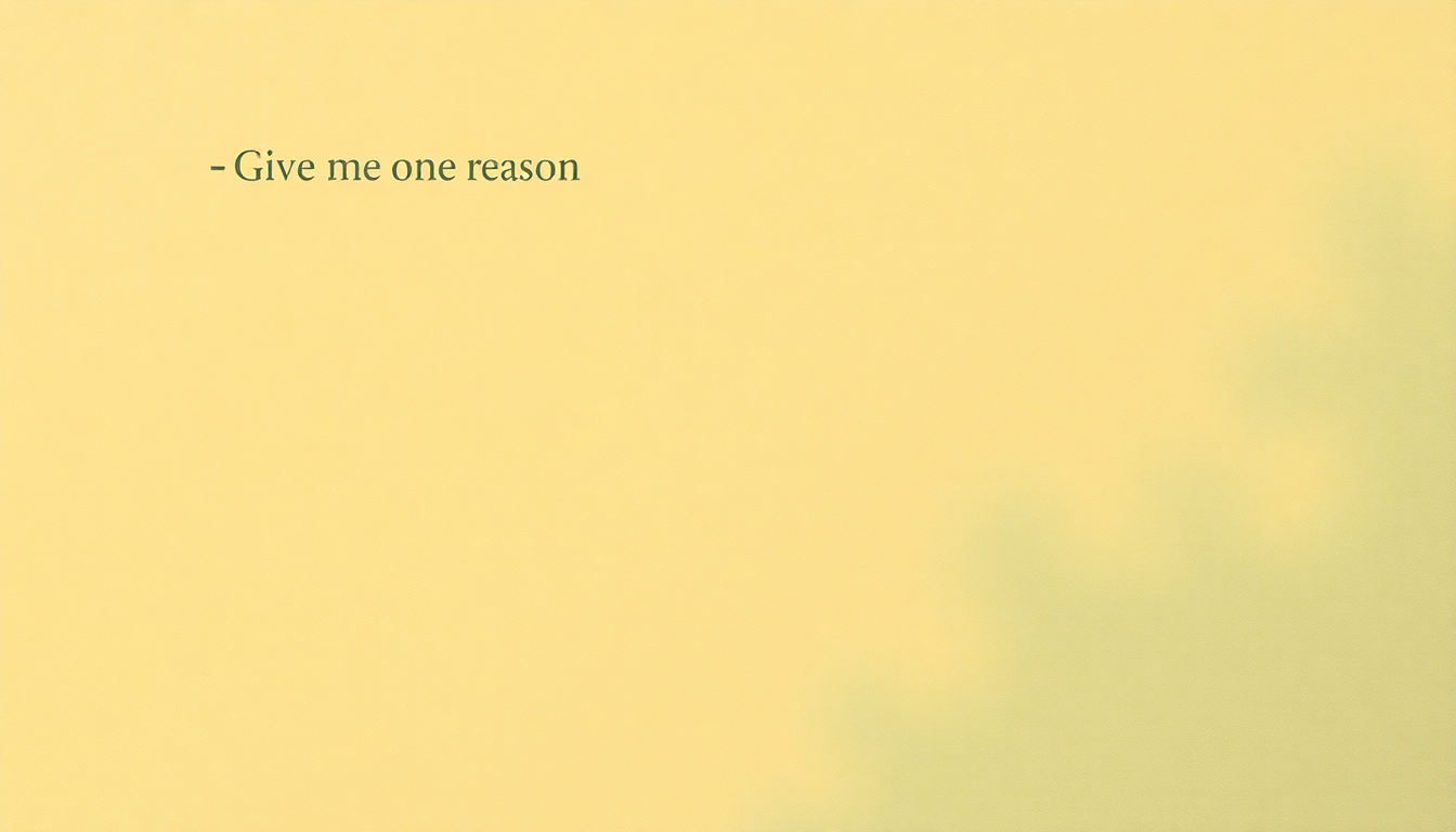 Fan-driven abstract illustration evoking the emotional arc of Give Me One Reason by Tracy Chapman