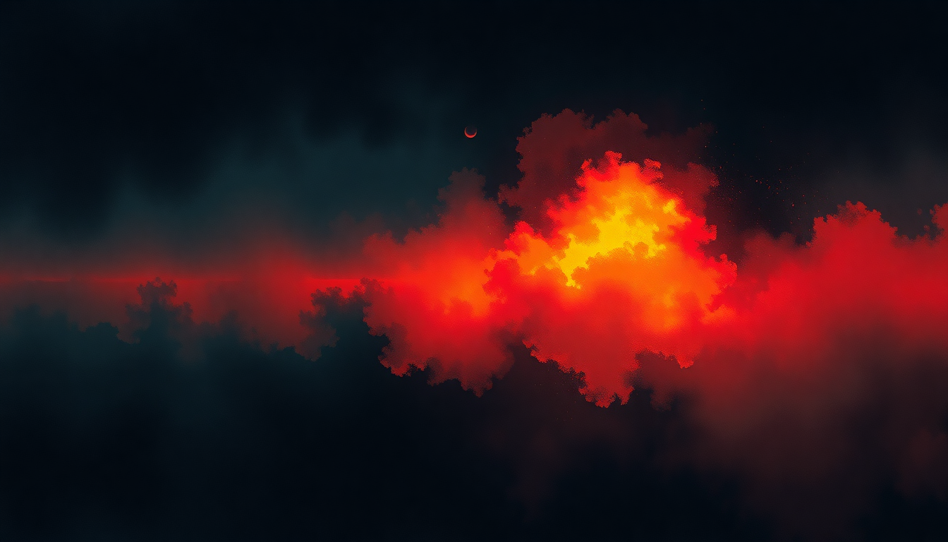Fan-driven abstract illustration evoking the emotional arc of Givin' the Dog a Bone by AC/DC